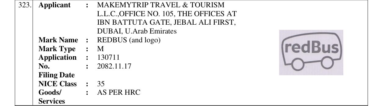 Original bulletin entry for REDBUS (and logo)