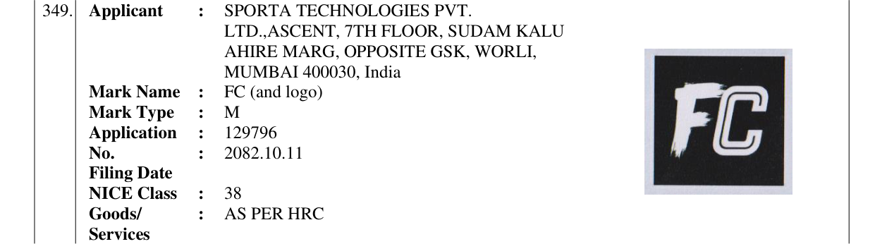 Original bulletin entry for FC (and logo)