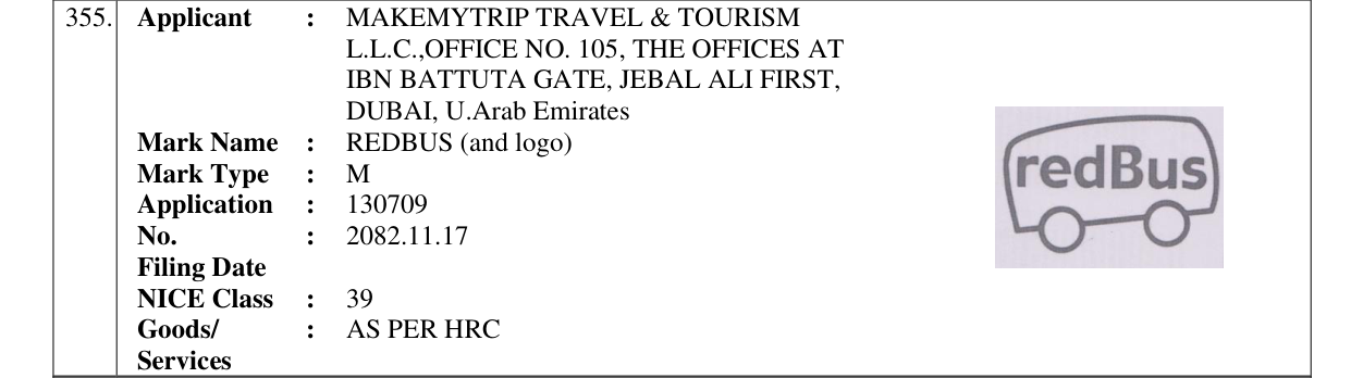 Original bulletin entry for REDBUS (and logo)