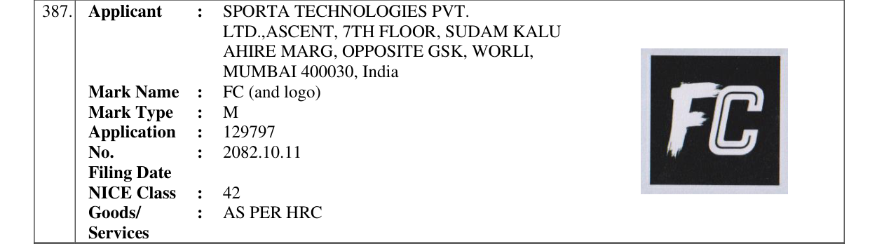 Original bulletin entry for FC (and logo)
