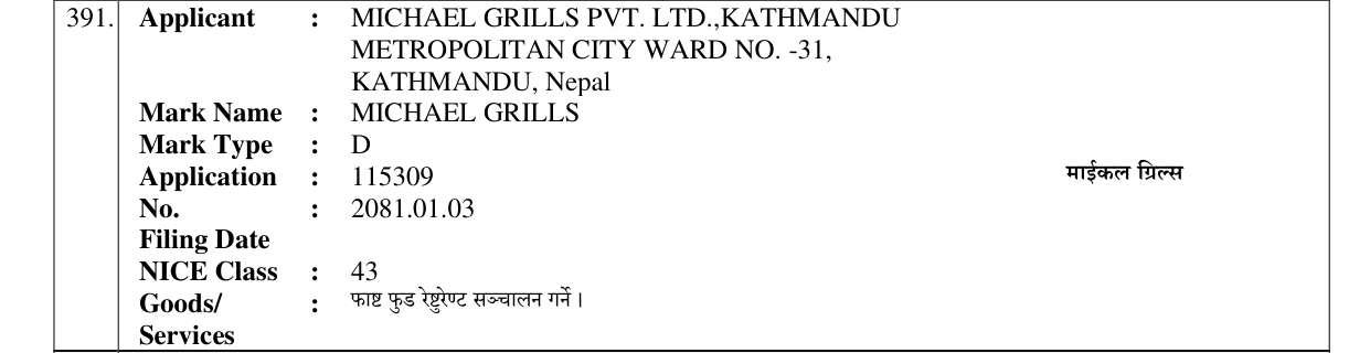 Original bulletin entry for MICHAEL GRILLS