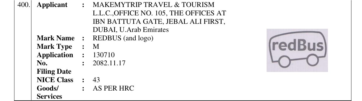 Original bulletin entry for REDBUS (and logo)