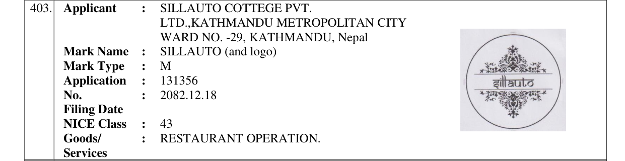 Original bulletin entry for SILLAUTO (and logo)