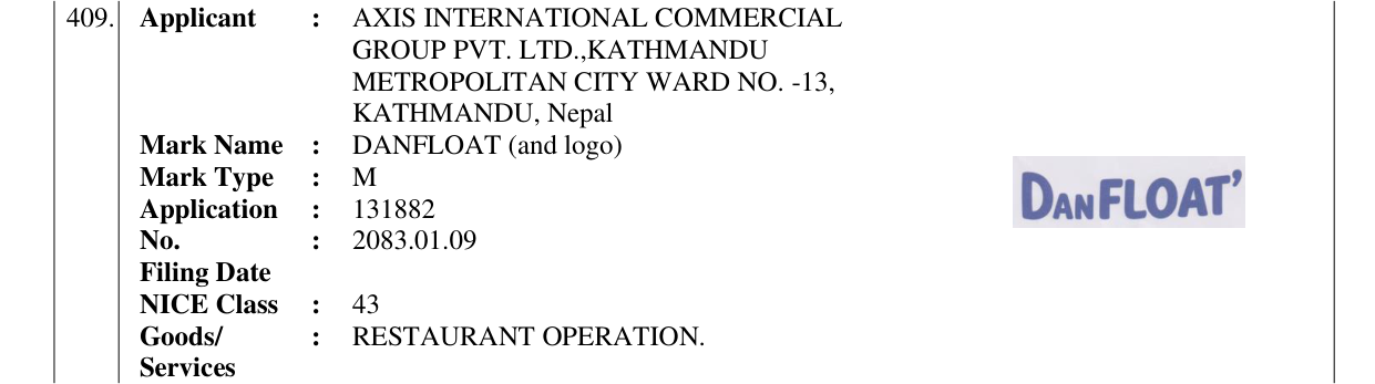 Original bulletin entry for DANFLOAT (and logo)