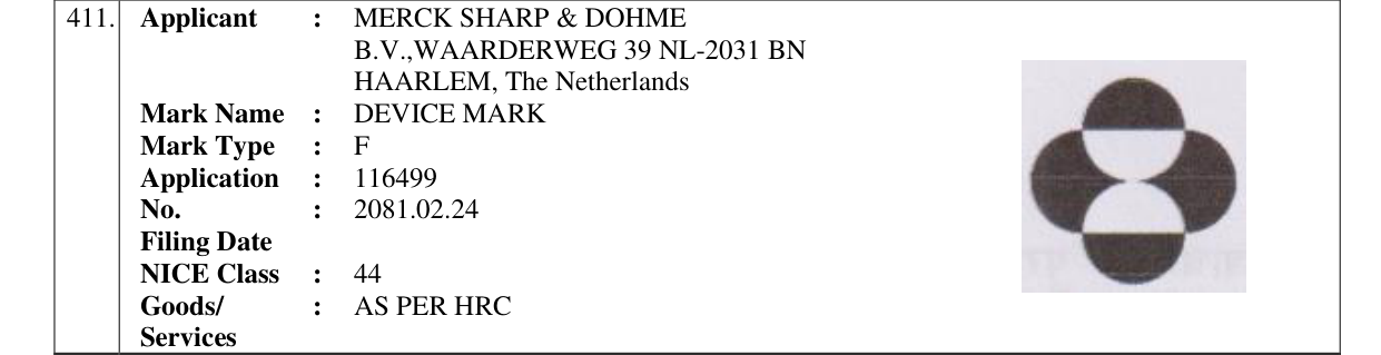 Original bulletin entry for DEVICE MARK
