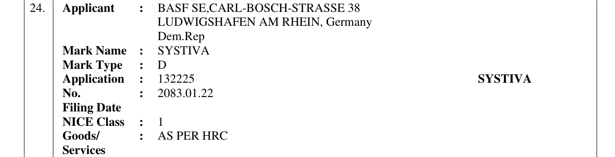Original bulletin entry for SYSTIVA
