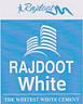 RAJDOOT WHITE (and logo) trademark logo