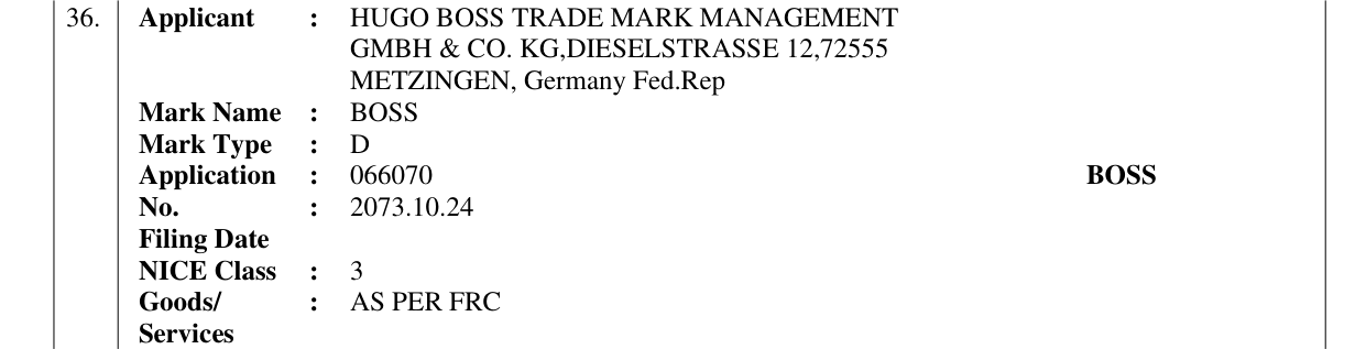 Original bulletin entry for BOSS