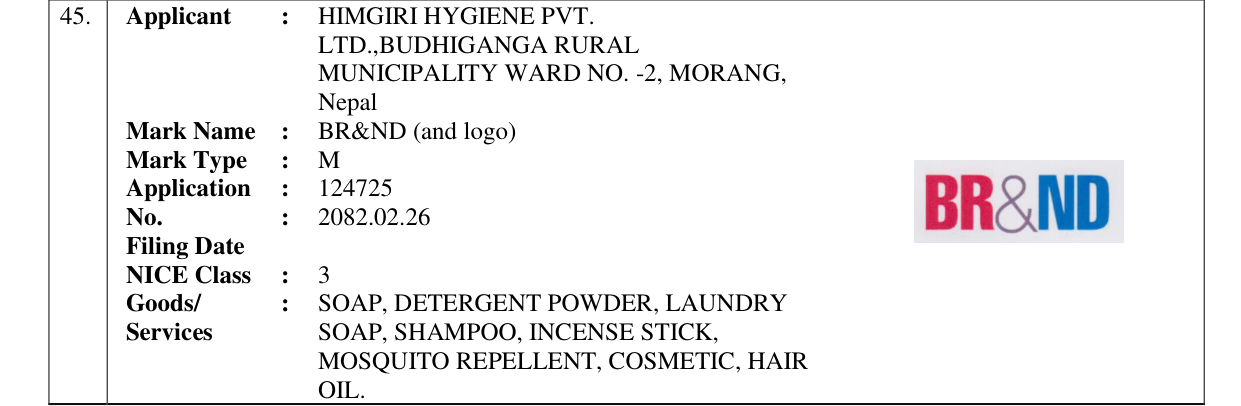 Original bulletin entry for BR&ND (and logo)