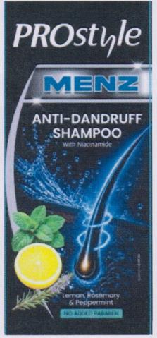 PROSTYLE MENZ ANTI-DANDRUFF SHAMPOO (and logo) trademark logo