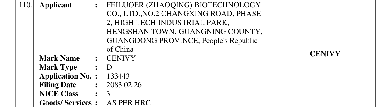 Original bulletin entry for CENIVY
