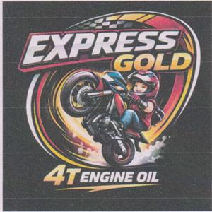 EXPRESS GOLD 4T ENGINE OIL (and logo) trademark logo