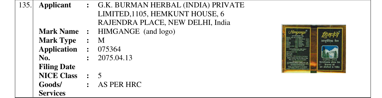Original bulletin entry for HIMGANGE (and logo)