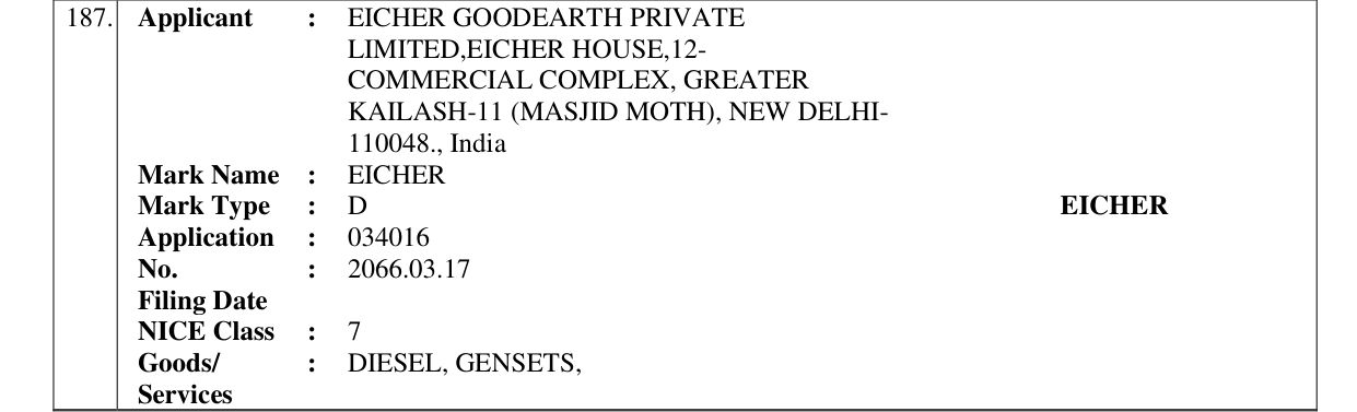 Original bulletin entry for EICHER