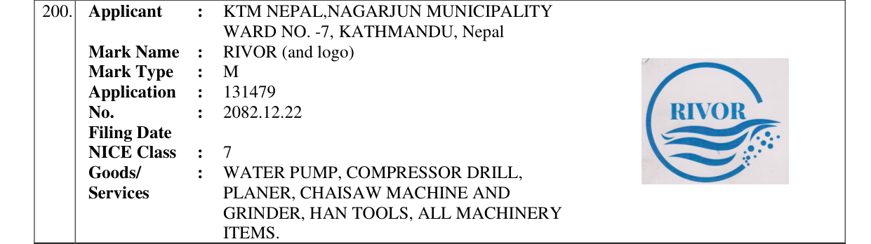 Original bulletin entry for RIVOR (and logo)