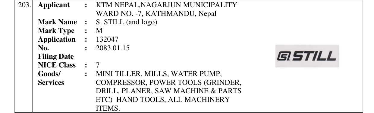 Original bulletin entry for S. STILL (and logo)