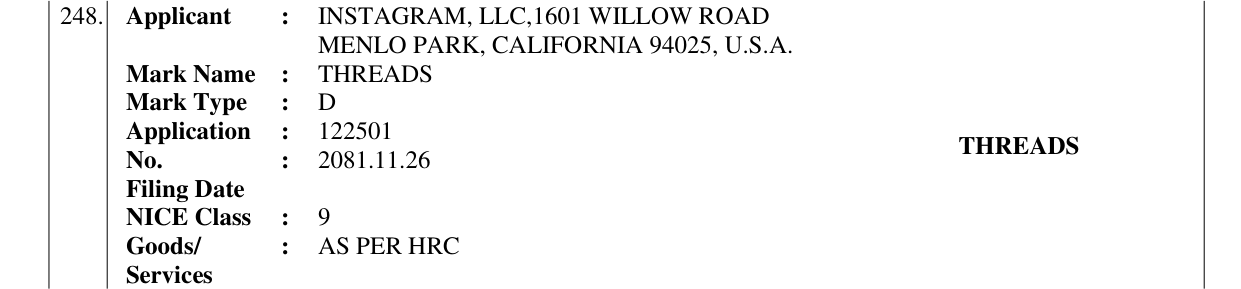 Original bulletin entry for THREADS