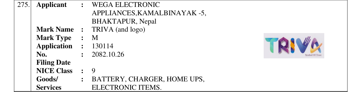 Original bulletin entry for TRIVA (and logo)