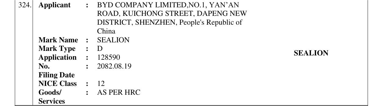 Original bulletin entry for SEALION