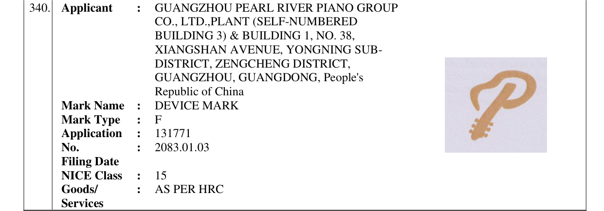 Original bulletin entry for DEVICE MARK