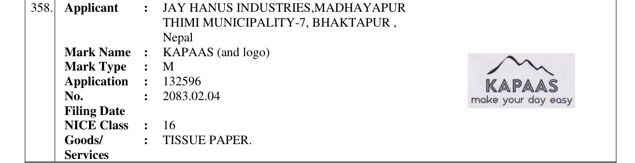 Original bulletin entry for KAPAAS (and logo)