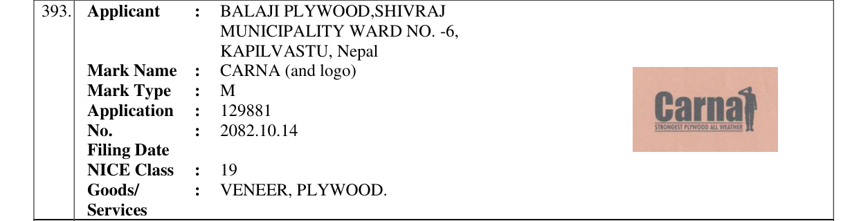 Original bulletin entry for CARNA (and logo)