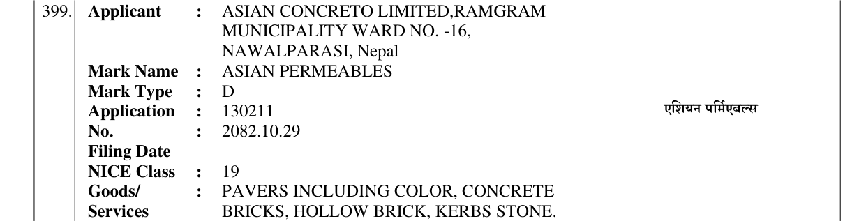 Original bulletin entry for ASIAN PERMEABLES