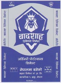 BADSHAH PREMIUM CEMENT (and logo) trademark logo
