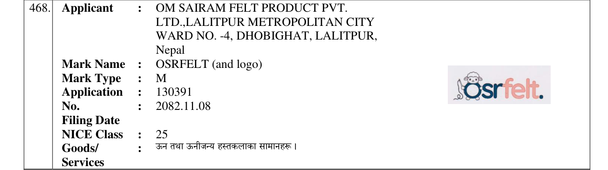 Original bulletin entry for OSRFELT (and logo)