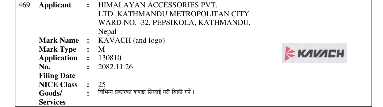 Original bulletin entry for KAVACH (and logo)