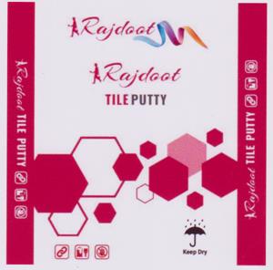 RAJDOOT TILE PUTTY (and logo) trademark logo