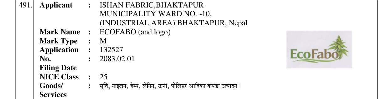 Original bulletin entry for ECOFABO (and logo)