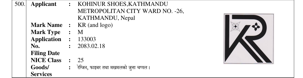 Original bulletin entry for KR (and logo)