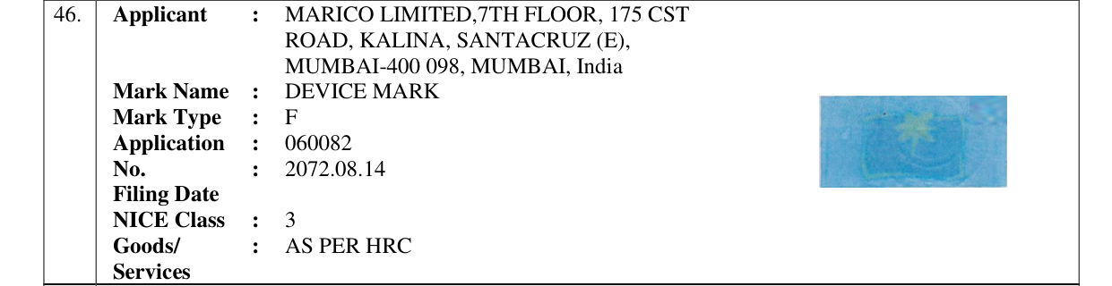 Original bulletin entry for DEVICE MARK