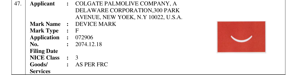 Original bulletin entry for DEVICE MARK