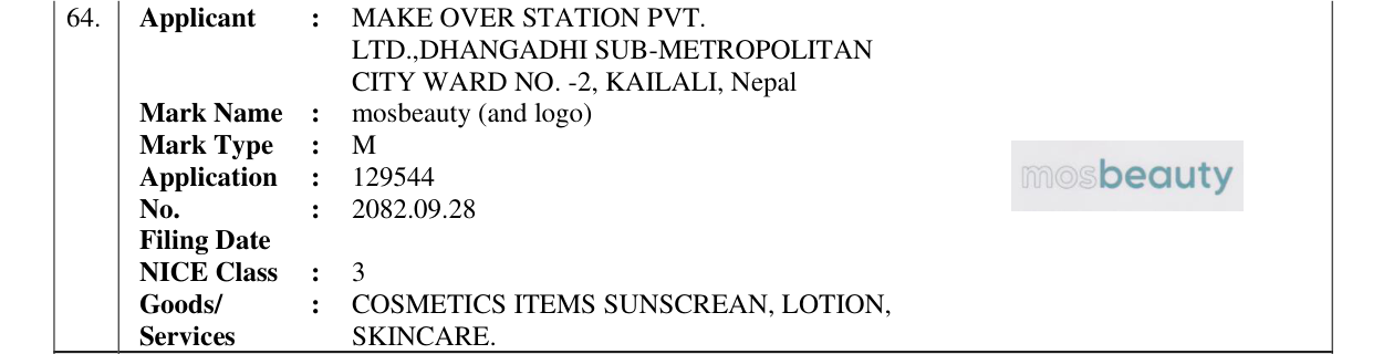 Original bulletin entry for mosbeauty (and logo)