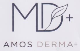 MD+ AMOS DERMA+ (and logo) trademark logo