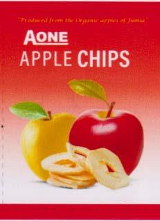 AONE APPLE CHIPS (and logo) trademark logo