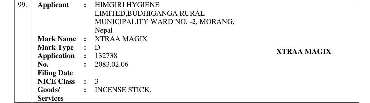 Original bulletin entry for XTRAA MAGIX