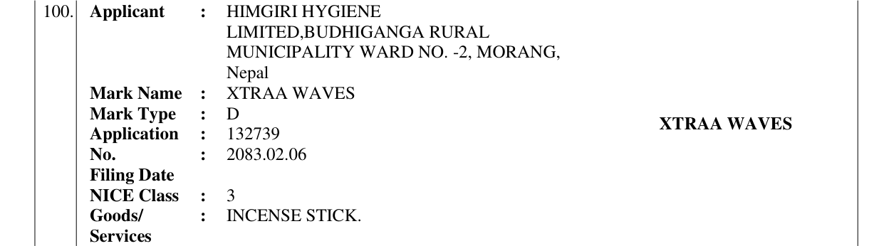 Original bulletin entry for XTRAA WAVES