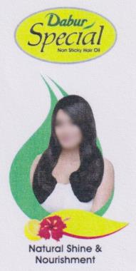DABUR SPECIAL NON STICKY HAIR OIL (and logo) trademark logo