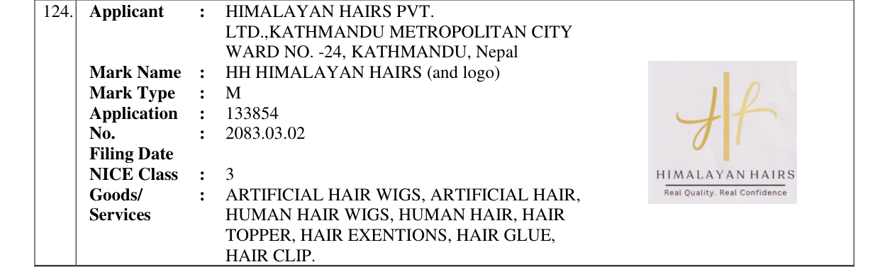 Original bulletin entry for HH HIMALAYAN HAIRS (and logo)