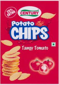 CENTURY POTATO CHIPS TANGY TOMATO (and logo) trademark logo