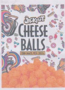 JACKPOT CHEESE BALLS (and logo) trademark logo