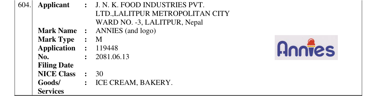 Original bulletin entry for ANNIES (and logo)