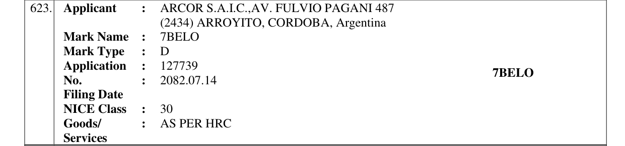 Original bulletin entry for 7BELO
