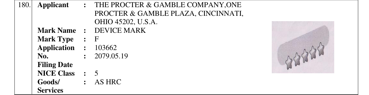 Original bulletin entry for DEVICE MARK