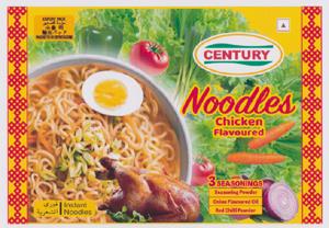 CENTURY NOODLES CHICKEN FLAVOURED (and logo) trademark logo