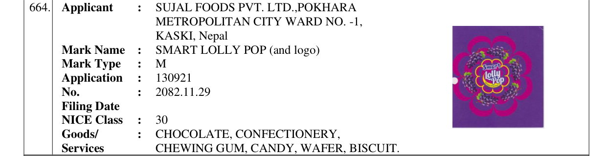 Original bulletin entry for SMART LOLLY POP (and logo)