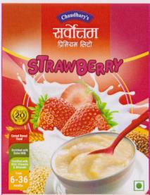 CHAUDHARY'S SARBOTTAM PREMIUM LITO STRAWBERRY (and logo) trademark logo